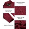 imageCOOFANDY Mens Turtleneck Sweater Slim Fit Casual Warm Twisted Knitted Pullover Sweaters01wine Red