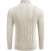 imageCOOFANDY Mens Turtleneck Sweater Slim Fit Casual Warm Twisted Knitted Pullover SweatersBeige