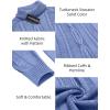 imageCOOFANDY Mens Turtleneck Sweater Slim Fit Casual Warm Twisted Knitted Pullover SweatersBlue