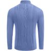 imageCOOFANDY Mens Turtleneck Sweater Slim Fit Casual Warm Twisted Knitted Pullover SweatersBlue