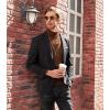 imageCOOFANDY Mens Turtleneck Sweater Slim Fit Casual Warm Twisted Knitted Pullover SweatersBrown