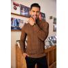 imageCOOFANDY Mens Turtleneck Sweater Slim Fit Casual Warm Twisted Knitted Pullover SweatersBrown