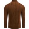 imageCOOFANDY Mens Turtleneck Sweater Slim Fit Casual Warm Twisted Knitted Pullover SweatersBrown