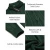 imageCOOFANDY Mens Turtleneck Sweater Slim Fit Casual Warm Twisted Knitted Pullover SweatersDark Green