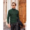 imageCOOFANDY Mens Turtleneck Sweater Slim Fit Casual Warm Twisted Knitted Pullover SweatersDark Green