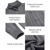imageCOOFANDY Mens Turtleneck Sweater Slim Fit Casual Warm Twisted Knitted Pullover SweatersGray