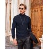 imageCOOFANDY Mens Turtleneck Sweater Slim Fit Casual Warm Twisted Knitted Pullover SweatersNavy Blue
