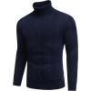 imageCOOFANDY Mens Turtleneck Sweater Slim Fit Casual Warm Twisted Knitted Pullover SweatersNavy Blue