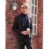 imageCOOFANDY Mens Turtleneck Sweater Slim Fit Casual Warm Twisted Knitted Pullover SweatersNavy Blue
