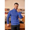 imageCOOFANDY Mens Turtleneck Sweater Slim Fit Casual Warm Twisted Knitted Pullover SweatersRoyal Blue