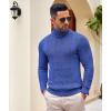 imageCOOFANDY Mens Turtleneck Sweater Slim Fit Casual Warm Twisted Knitted Pullover SweatersRoyal Blue