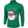 imageCOOFANDY Mens Casual Slim Fit Turtleneck T Shirts Lightweight Basic Cotton PulloversGreen Santa Claus