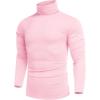imageCOOFANDY Mens Casual Slim Fit Turtleneck T Shirts Lightweight Basic Cotton PulloversLight Pink