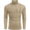 imageCOOFANDY Mens Turtleneck Sweater Slim Fit Casual Warm Twisted Knitted Pullover Sweaters01khaki