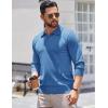 imageCOOFANDY Long Sleeve Polo Shirts for Men Knit Polo Sweater Lightweight Ribbed Pullover SweaterDark Blue