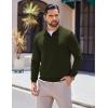imageCOOFANDY Long Sleeve Polo Shirts for Men Knit Polo Sweater Lightweight Ribbed Pullover SweaterDark Green