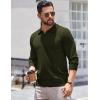 imageCOOFANDY Long Sleeve Polo Shirts for Men Knit Polo Sweater Lightweight Ribbed Pullover SweaterDark Green