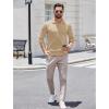 imageCOOFANDY Long Sleeve Polo Shirts for Men Knit Polo Sweater Lightweight Ribbed Pullover SweaterKhaki