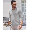 imageCOOFANDY Long Sleeve Polo Shirts for Men Knit Polo Sweater Lightweight Ribbed Pullover SweaterLight Gray