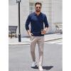 imageCOOFANDY Long Sleeve Polo Shirts for Men Knit Polo Sweater Lightweight Ribbed Pullover SweaterNavy Blue