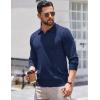 imageCOOFANDY Long Sleeve Polo Shirts for Men Knit Polo Sweater Lightweight Ribbed Pullover SweaterNavy Blue