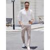 imageCOOFANDY Long Sleeve Polo Shirts for Men Knit Polo Sweater Lightweight Ribbed Pullover SweaterWhite