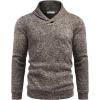 imageCOOFANDY Men Dress Sweater Shawl Collar Sweatshirt Fashion Light Fleece Sweatshirt Dark BlueBrown and White