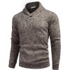 imageCOOFANDY Men Dress Sweater Shawl Collar Sweatshirt Fashion Light Fleece Sweatshirt Dark BlueBrown and White