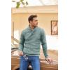 imageCOOFANDY Men Dress Sweater Shawl Collar Sweatshirt Fashion Light Fleece Sweatshirt Dark BlueGray Green
