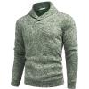 imageCOOFANDY Men Dress Sweater Shawl Collar Sweatshirt Fashion Light Fleece Sweatshirt Dark BlueGreen and White