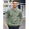 imageCOOFANDY Men Dress Sweater Shawl Collar Sweatshirt Fashion Light Fleece Sweatshirt Dark BlueGreen and White