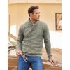 imageCOOFANDY Men Dress Sweater Shawl Collar Sweatshirt Fashion Light Fleece Sweatshirt Dark BlueKhaki