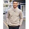 imageCOOFANDY Men Dress Sweater Shawl Collar Sweatshirt Fashion Light Fleece Sweatshirt Dark BlueLight Khaki