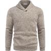 imageCOOFANDY Men Dress Sweater Shawl Collar Sweatshirt Fashion Light Fleece Sweatshirt Dark BlueLight Khaki