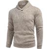 imageCOOFANDY Men Dress Sweater Shawl Collar Sweatshirt Fashion Light Fleece Sweatshirt Dark BlueLight Khaki