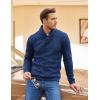 imageCOOFANDY Men Dress Sweater Shawl Collar Sweatshirt Fashion Light Fleece Sweatshirt Dark BlueNavy Blue