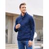 imageCOOFANDY Men Dress Sweater Shawl Collar Sweatshirt Fashion Light Fleece Sweatshirt Dark BlueNavy Blue