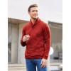 imageCOOFANDY Men Dress Sweater Shawl Collar Sweatshirt Fashion Light Fleece Sweatshirt Dark BlueRedorange