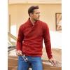 imageCOOFANDY Men Dress Sweater Shawl Collar Sweatshirt Fashion Light Fleece Sweatshirt Dark BlueRedorange
