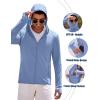 imageCOOFANDY Men Full Zip UPF 50 Sun Protection Hoodie Jacket Long Sleeve Lightweight Breathable UV Shirts with PocketsBlue