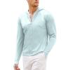 imageCOOFANDY Men Full Zip UPF 50 Sun Protection Hoodie Jacket Long Sleeve Lightweight Breathable UV Shirts with PocketsClear Blue