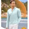 imageCOOFANDY Men Full Zip UPF 50 Sun Protection Hoodie Jacket Long Sleeve Lightweight Breathable UV Shirts with PocketsClear Blue