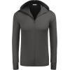 imageCOOFANDY Men Full Zip UPF 50 Sun Protection Hoodie Jacket Long Sleeve Lightweight Breathable UV Shirts with PocketsDark Grey