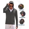 imageCOOFANDY Men Full Zip UPF 50 Sun Protection Hoodie Jacket Long Sleeve Lightweight Breathable UV Shirts with PocketsDark Grey