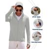 imageCOOFANDY Men Full Zip UPF 50 Sun Protection Hoodie Jacket Long Sleeve Lightweight Breathable UV Shirts with PocketsLight Gray