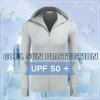 imageCOOFANDY Men Full Zip UPF 50 Sun Protection Hoodie Jacket Long Sleeve Lightweight Breathable UV Shirts with PocketsLight Gray