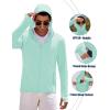 imageCOOFANDY Men Full Zip UPF 50 Sun Protection Hoodie Jacket Long Sleeve Lightweight Breathable UV Shirts with PocketsLight Green