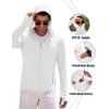imageCOOFANDY Men Full Zip UPF 50 Sun Protection Hoodie Jacket Long Sleeve Lightweight Breathable UV Shirts with PocketsWhite
