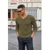 imageCOOFANDY Men V Neck Dress Sweater Knit Long Sleeve Casual Slim Fit Pullover SweaterArmy Green