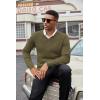 imageCOOFANDY Men V Neck Dress Sweater Knit Long Sleeve Casual Slim Fit Pullover SweaterArmy Green